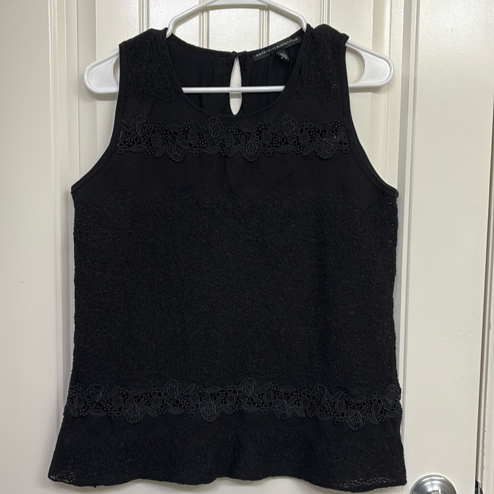 White House Black Market Lace Textured Blouse